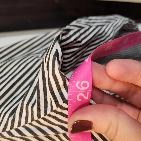 Calvin Klein Women's Striped Lace-Up Blouse- Size 0X - Picture 7 of 9